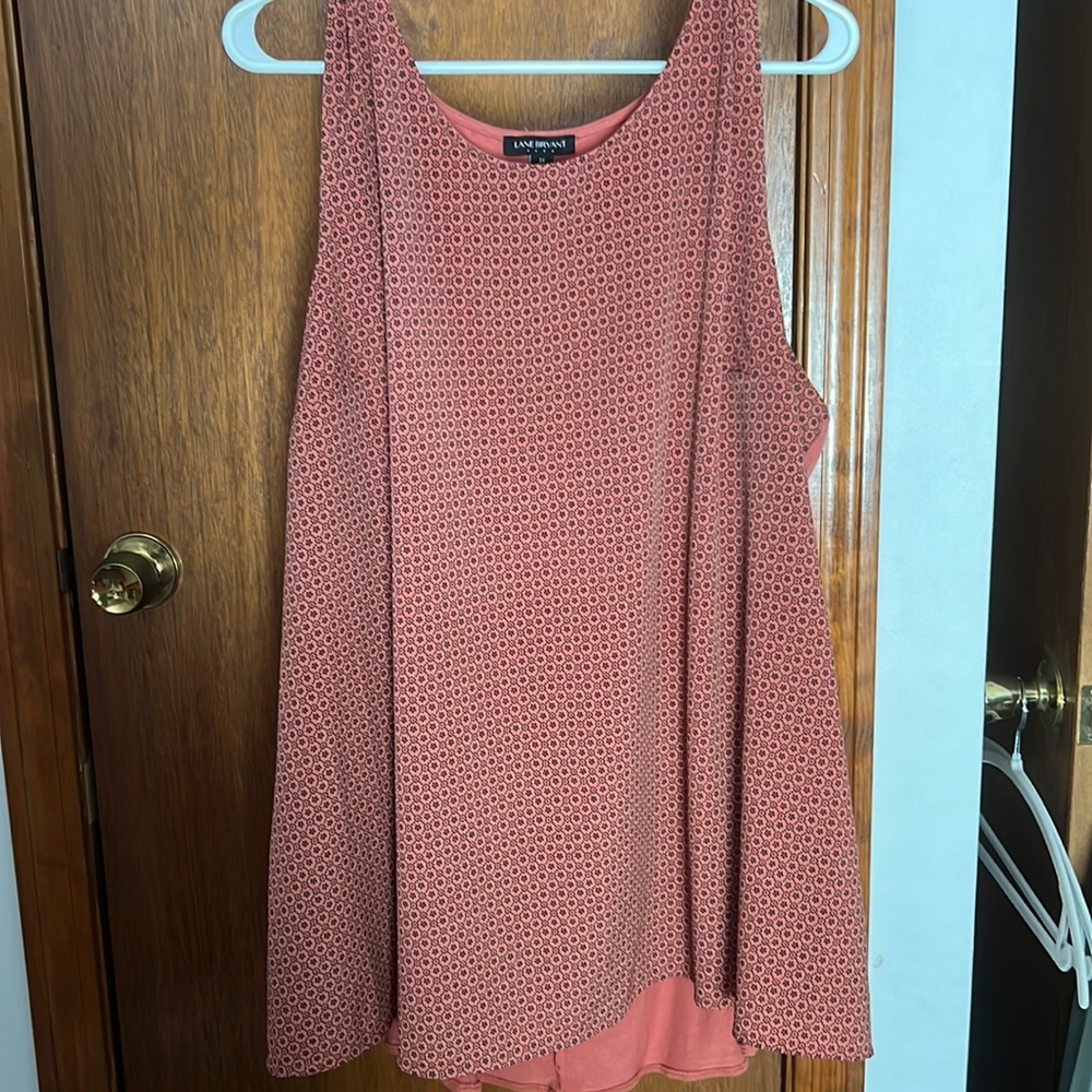 Lane Bryant Orange and Black Tank Top with Keyhole Back Size 24